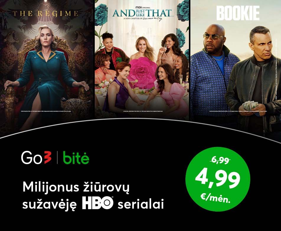 Milijonus žiūrovų sužavėjęs HBO turnys ir Go3 televizijoje - vos už 4,99 per mėnesį