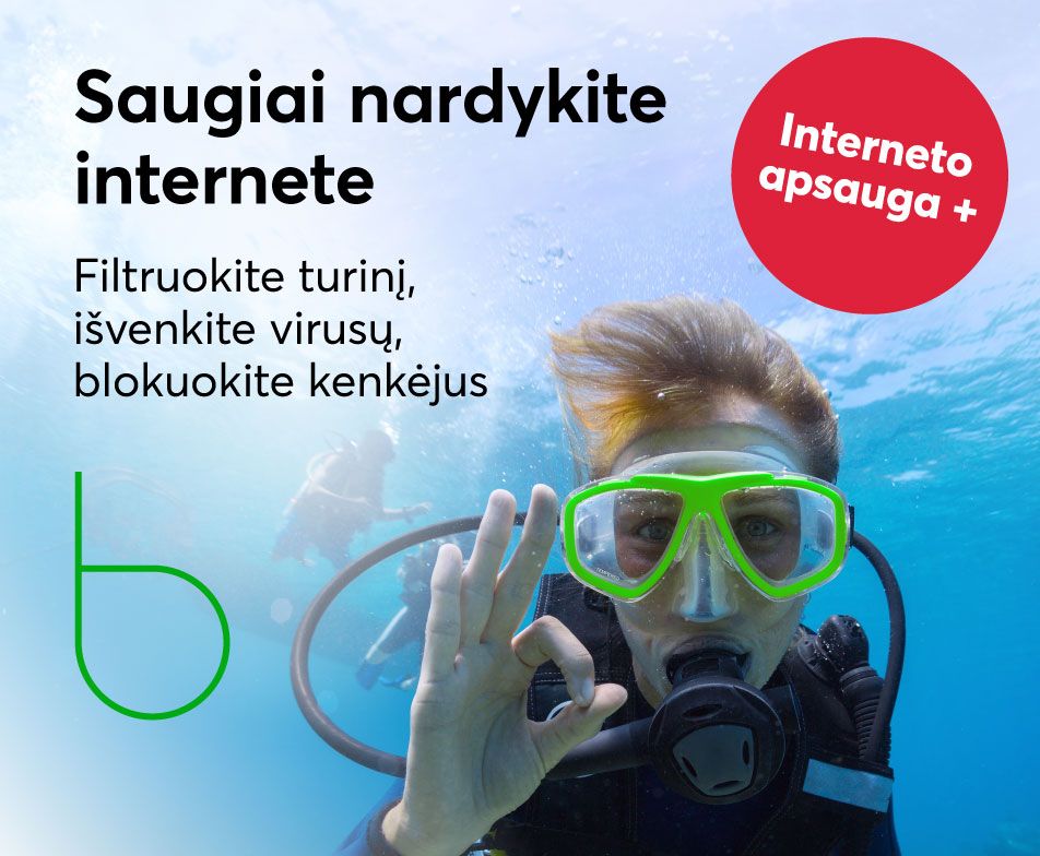 Saugiai nardykite internete pasitelkę BITĖS interneto apsaugos paslaugą